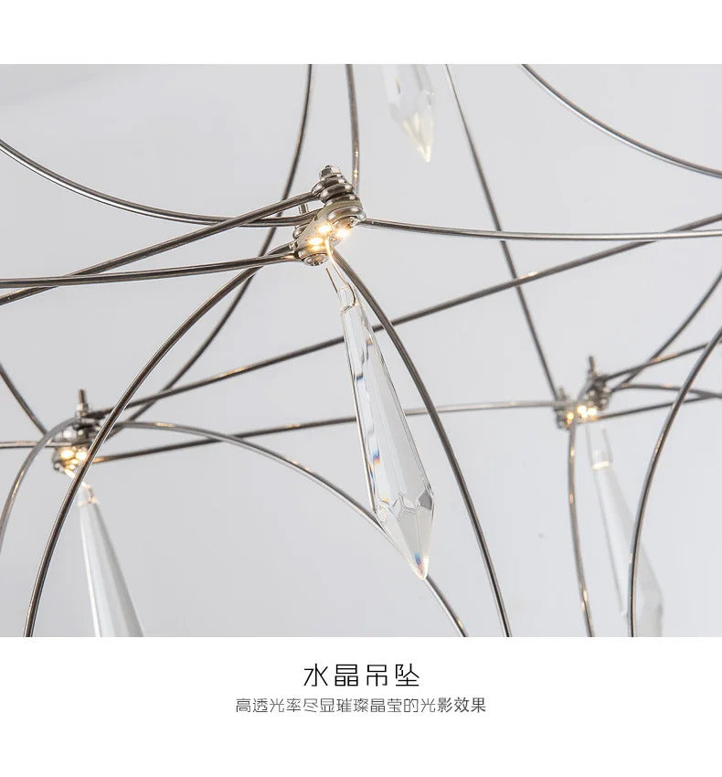 Modern Restaurant Strip Chandelier Luxury Lobby Front Desk Hanging Lamp