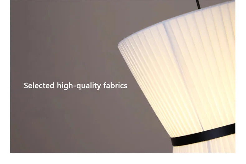 Wabi Sabi White Fabric Pendant Lamp Nordic Restaurant Decoration Cloth Chandelier