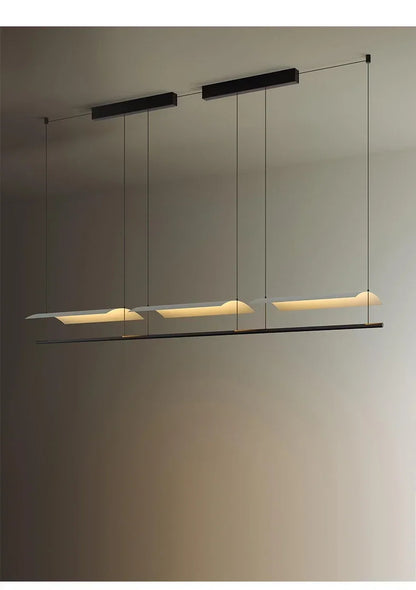 Nordic minimalist Linear Chandelier Modern black white industrial long Pendant Lamp