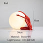 Nordic Art Floor Lamp Abstract Humanoid Holding Ball Vertical Light for Living Room Bedroom Creative Sculpture Decor Desk Lamps