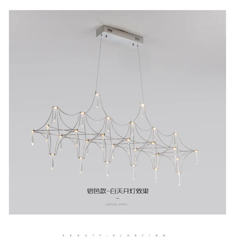 Modern Restaurant Strip Chandelier Luxury Lobby Front Desk Hanging Lamp