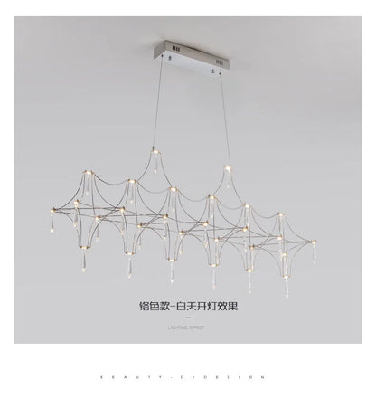 Modern Restaurant Strip Chandelier Luxury Lobby Front Desk Hanging Lamp