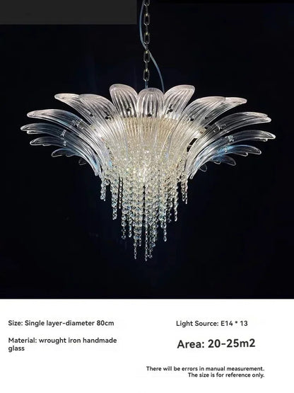 Modern Luxury Crystal Chandelier Hotel Villa Staircase Pendant Lamp
