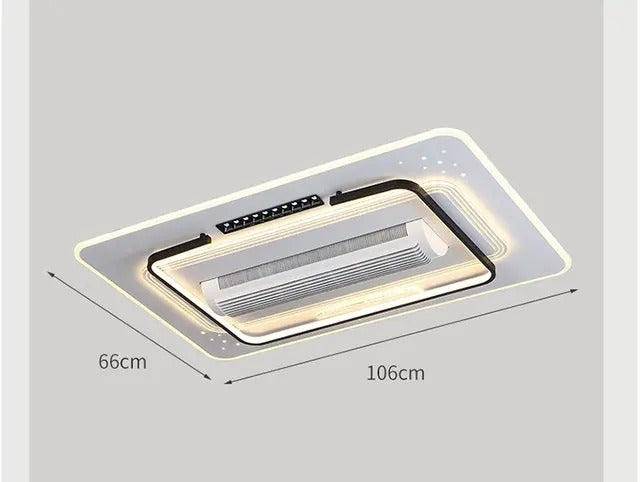 Invisible Bladeless Ceiling Fan LED Remote Control Living Room Dimmable Bladeless Fan Lamp