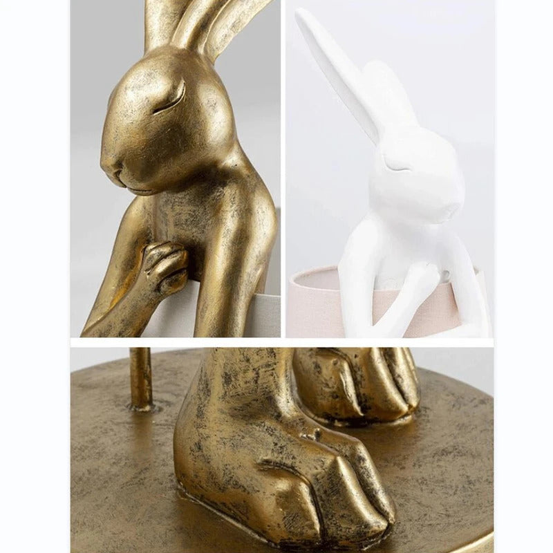 Nordic LED rabbit table lamp Designer resin rabbit desk lamp for study bedroom children's room reading led light bedside lamp