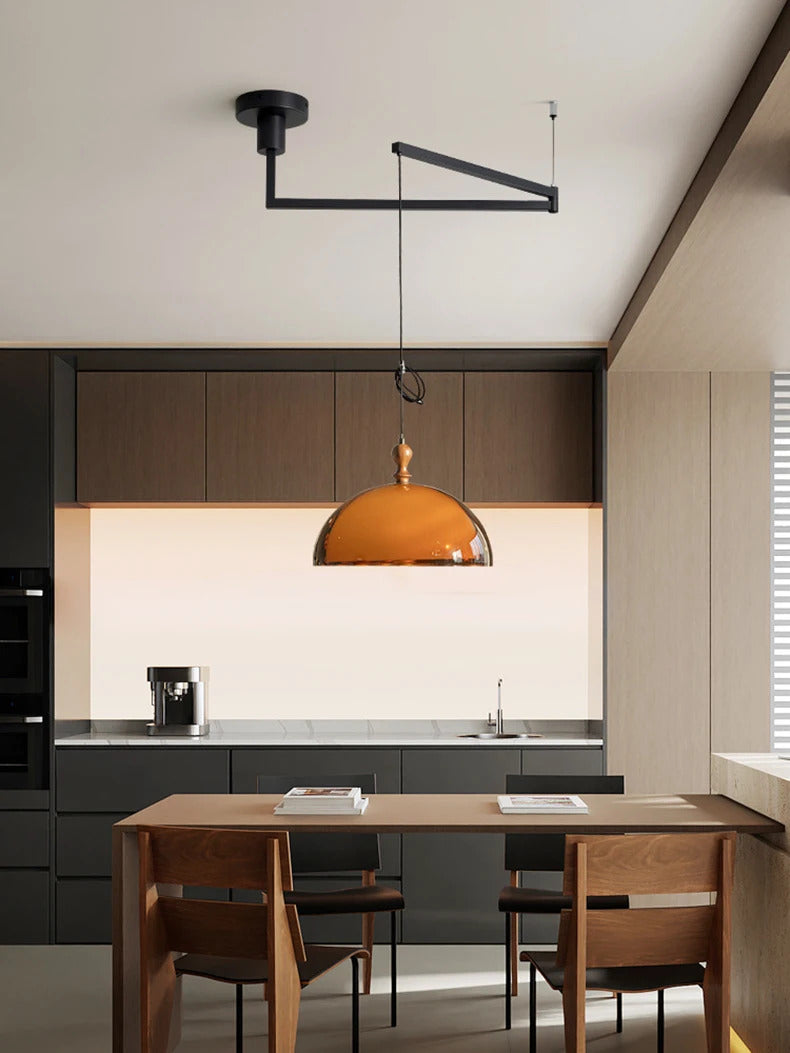 Vintage Brown Pendant Lamp Bauhaus Orange Pendant Light Retro Dining Table Hanging Lamp