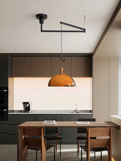 Vintage Brown Pendant Lamp Bauhaus Orange Pendant Light Retro Dining Table Hanging Lamp