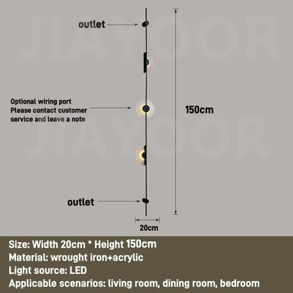 Alabaster Vertical Wall Lamp Modern Mable Wall Art Black Led Acrylic Circle Wall Lamp