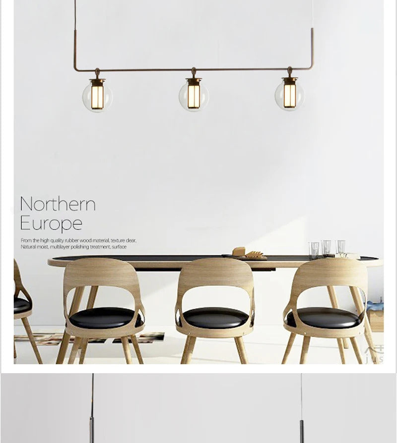 Bai Chandelier Postmodern crossbar design glass ball light