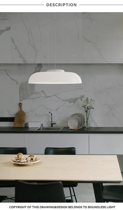 Italian Creative White Glass Shade Pendant Lights Nordic Led Bedside Lamp Round Hanging Lighting for Bar Dining Room Decor Light