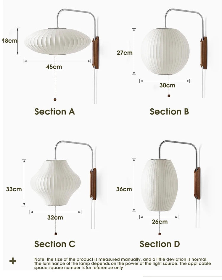 Nordic minimalist milk white wall lamp Danish designer Hand Woven Silk table light