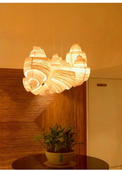 Japanese Staircase Pendant Lamp Creative Personality Art Croissant LED Chandelier
