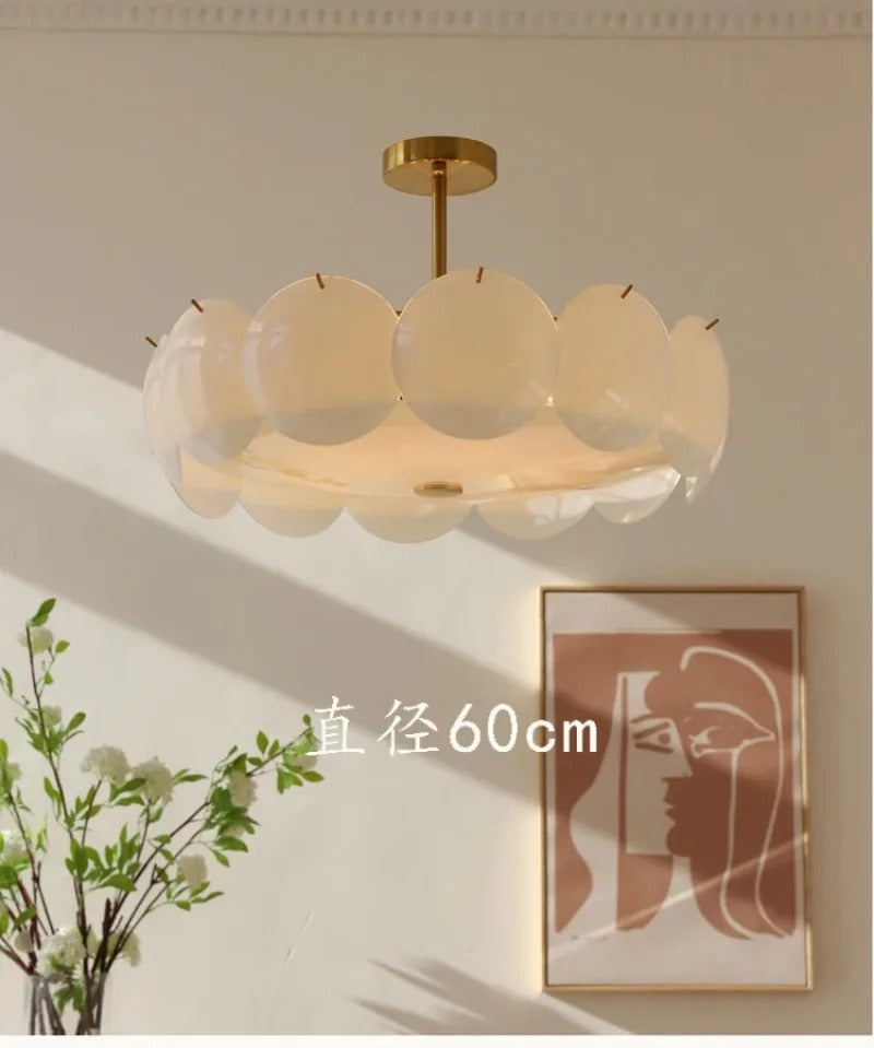 Glass Ceiling Light  Modern Cream White Ceiling Dining Room Bedroom Light