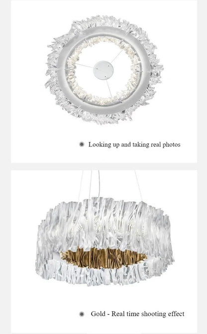 Accordéon Suspension pendant light LED pleated acrylic chandelier