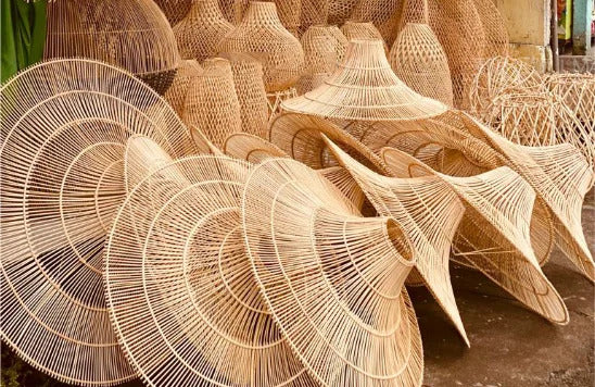 Japanese Rattan Pendant Light Wabi Sabi Wicker Chandelier For Living Room Restaurant Shop Decor Handmade Straw Hat Chandelier