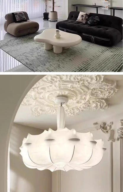 Modern Japanese Wabi Sabi Silk Pendant Lamp Living Dining Room Bedroom Ceiling Chandelier