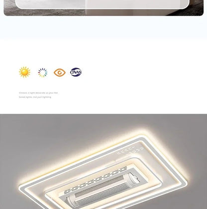 Invisible leafless LED ceiling fan light bedroom hotel remote control hanging lamp