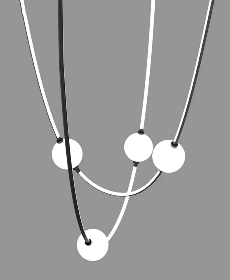 Postmodern glass ball chandelier nordic led curve light Dimmable staircase lamp