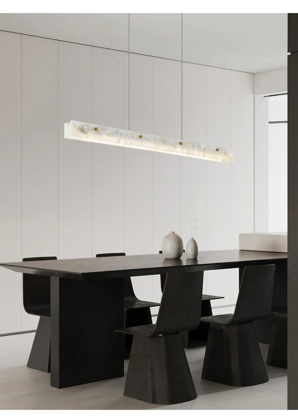 Marble Rectangular long strip Chandelier Modern Luxury resin acrylic Gold Pendant light