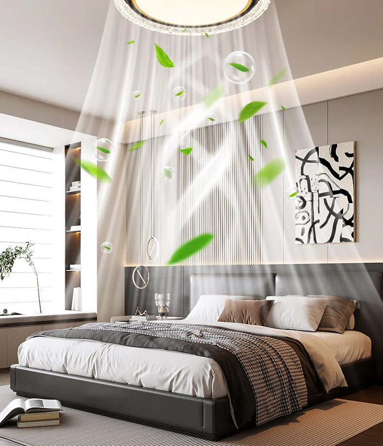 Light Luxury Bladeless Fan Light Modern Minimalist Creative Room Ceiling Light