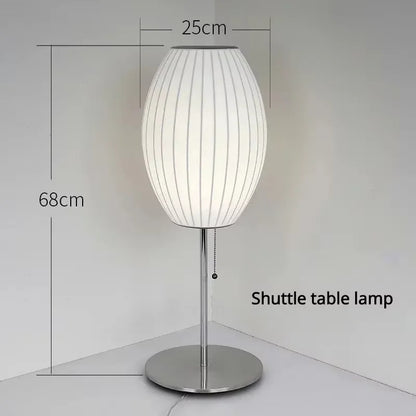 Nordic minimalist milk white wall lamp Danish designer Hand Woven Silk table light
