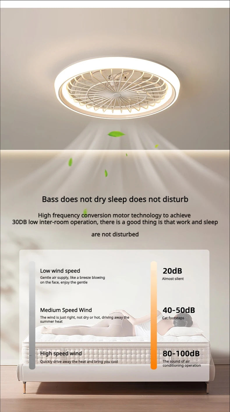 Minimalist Ceiling Fan Light Restaurant Full Spectrum Eye Protection Lamp