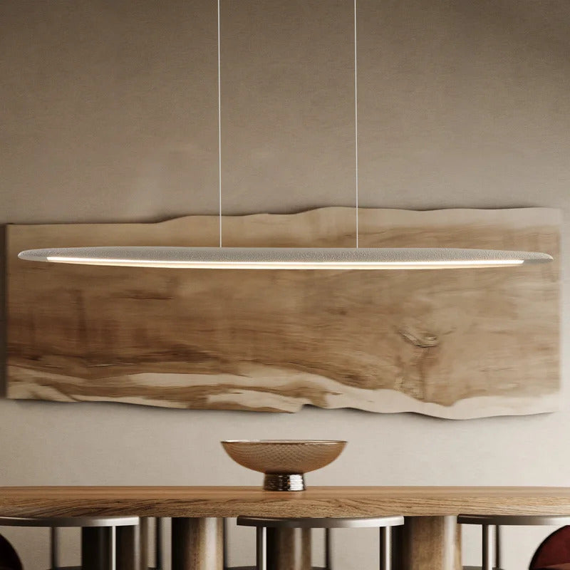 Minimalist Long Strip Wabi Sabi Dining Room Pendant Lamp Tea Bar Cafe LED Ceiling Chandelier