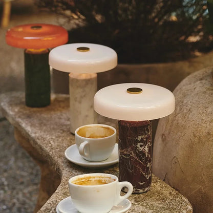 Marble luxury Table Lamps Danish Atmosphere LED Desk Light Charging Touch Switch lighting