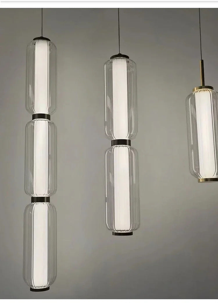 Nordic Glass Chandelier Hotel Living Room Chandelier High-grade Restaurant Staircase Combination Home decor Long Pendant Lights