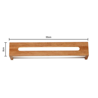 Modern Bathroom Mirror Wall Lamps Nordic Solid Wooden Linear LED Sconce light