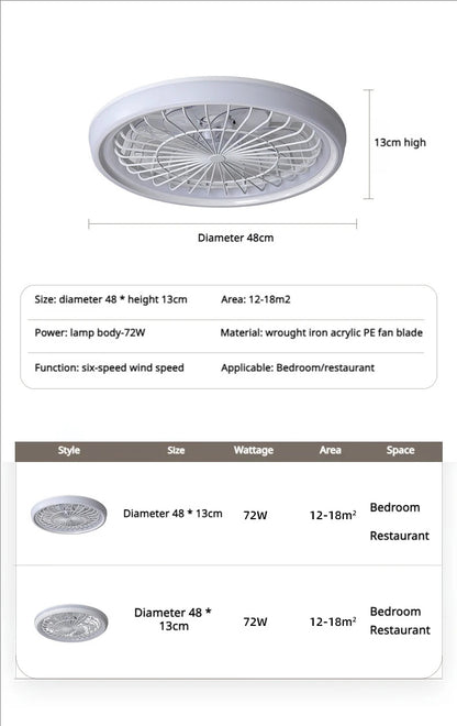 Minimalist Ceiling Fan Light Restaurant Full Spectrum Eye Protection Lamp