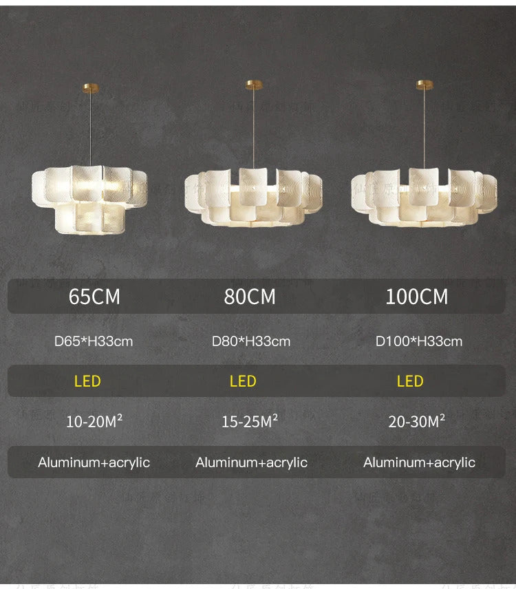 Creative Living Room Large Chandelier Minimalist Wabi Sabi LED Chandelier