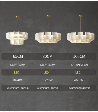 Creative Living Room Large Chandelier Minimalist Wabi Sabi LED Chandelier