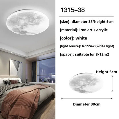 Lunar LED Ceiling Light Minimalist Bedroom Kitchen Balcony Decor Lighting Fixture