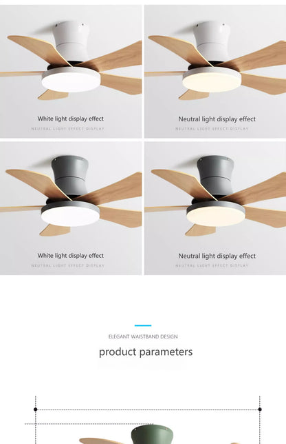 Nordic colorful Ceiling fan light Modern Children bedroom Indoor Ceiling fan lamp