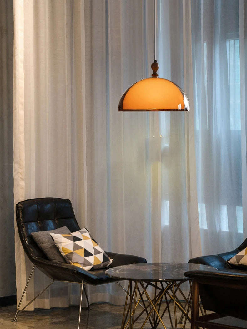 Vintage Brown Pendant Lamp Bauhaus Orange Pendant Light Retro Dining Table Hanging Lamp