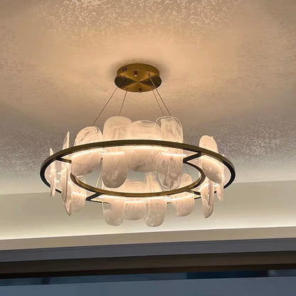 Modern Luxury crystals Ring Chandelier Italian designer glass golden pendant light