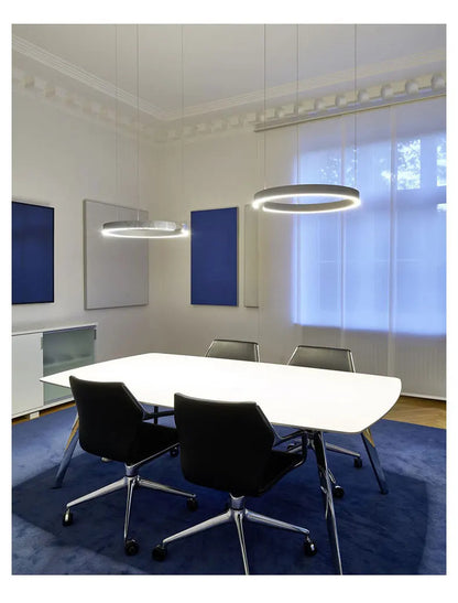 Nordic Led Ring Chandelier Modern Design Rose Gold Black White and Gold Lamp