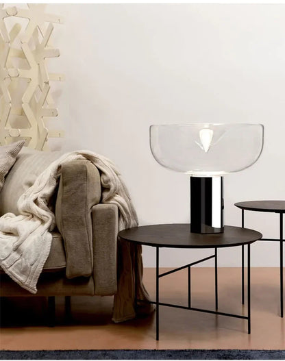 Modern Simple Bedside Table Lamp Nordic Light Luxury Radar Design Model Living Room Bedroom Bedside Light Glass Decorative LED