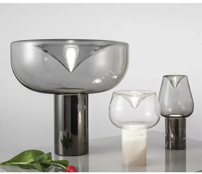 Modern Simple Bedside Table Lamp Nordic Light Luxury Radar Design Model Living Room Bedroom Bedside Light Glass Decorative LED