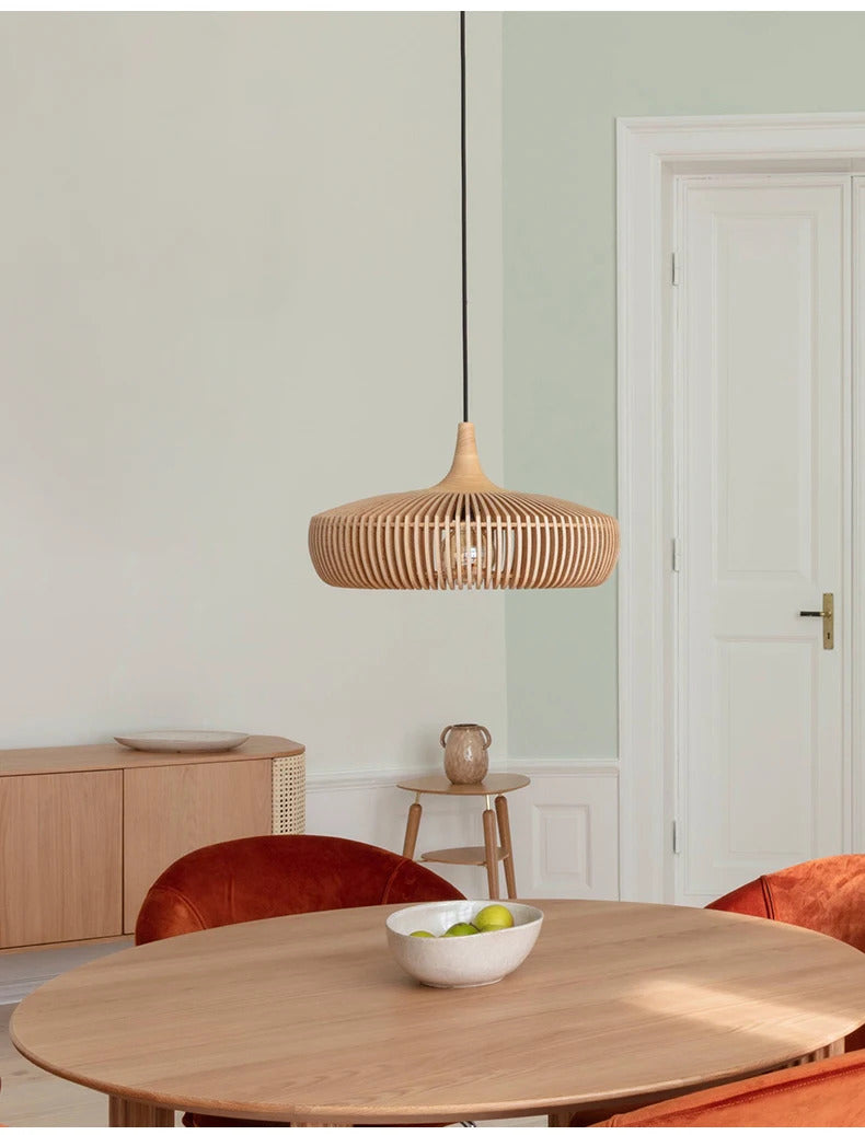 Clava Dine log Wood Pendant lamp birdcage denmark designer lamp for Dining Room Study Living Room Table Decoration loft lamp