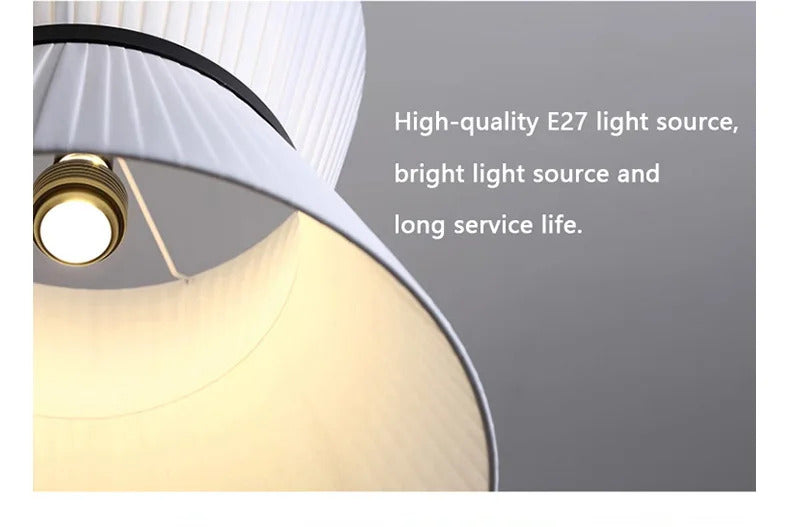 Wabi Sabi White Fabric Pendant Lamp Nordic Restaurant Decoration Cloth Chandelier