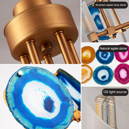 Two Tier Agate Nordic creative chandelier post-modern art deco lamp